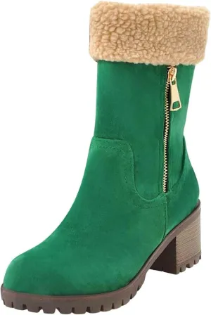 Winter Boots For Women Mid Calf Snow Boots Warm Plush Lined Insulated Womens Winter Boots Waterproof for Outdoor