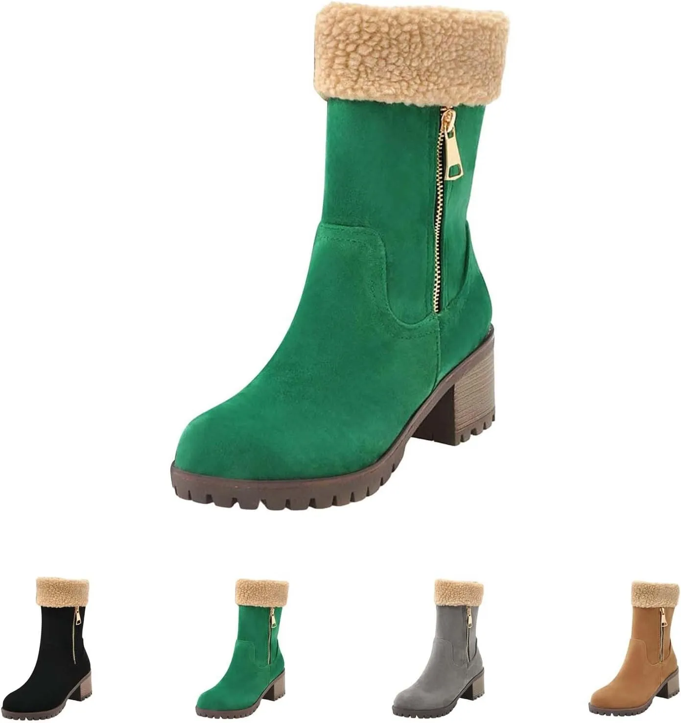 Winter Boots For Women Mid Calf Snow Boots Warm Plush Lined Insulated Womens Winter Boots Waterproof for Outdoor