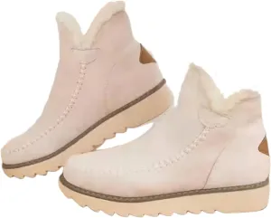 Winter Dress Boots For Women 2024 Snow Boots with Fur Lined Warm Slip On Ankle Booties Comfortable Loafers Shoes