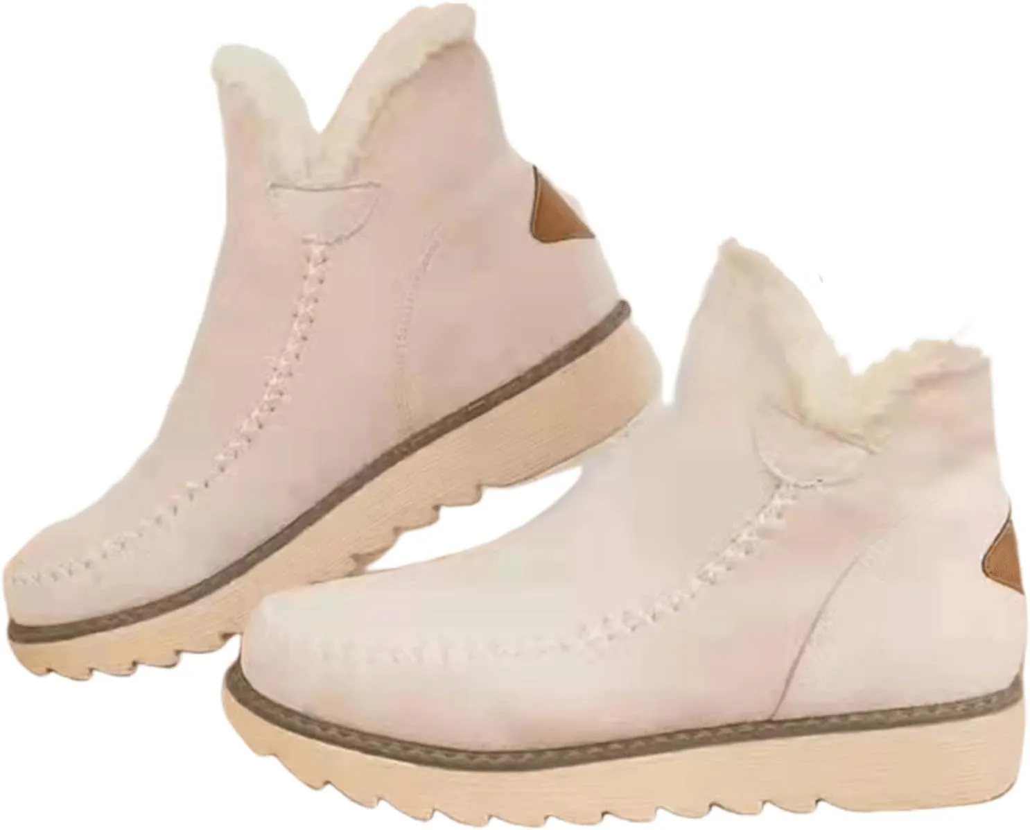 Winter Dress Boots For Women 2024 Snow Boots with Fur Lined Warm Slip On Ankle Booties Comfortable Loafers Shoes