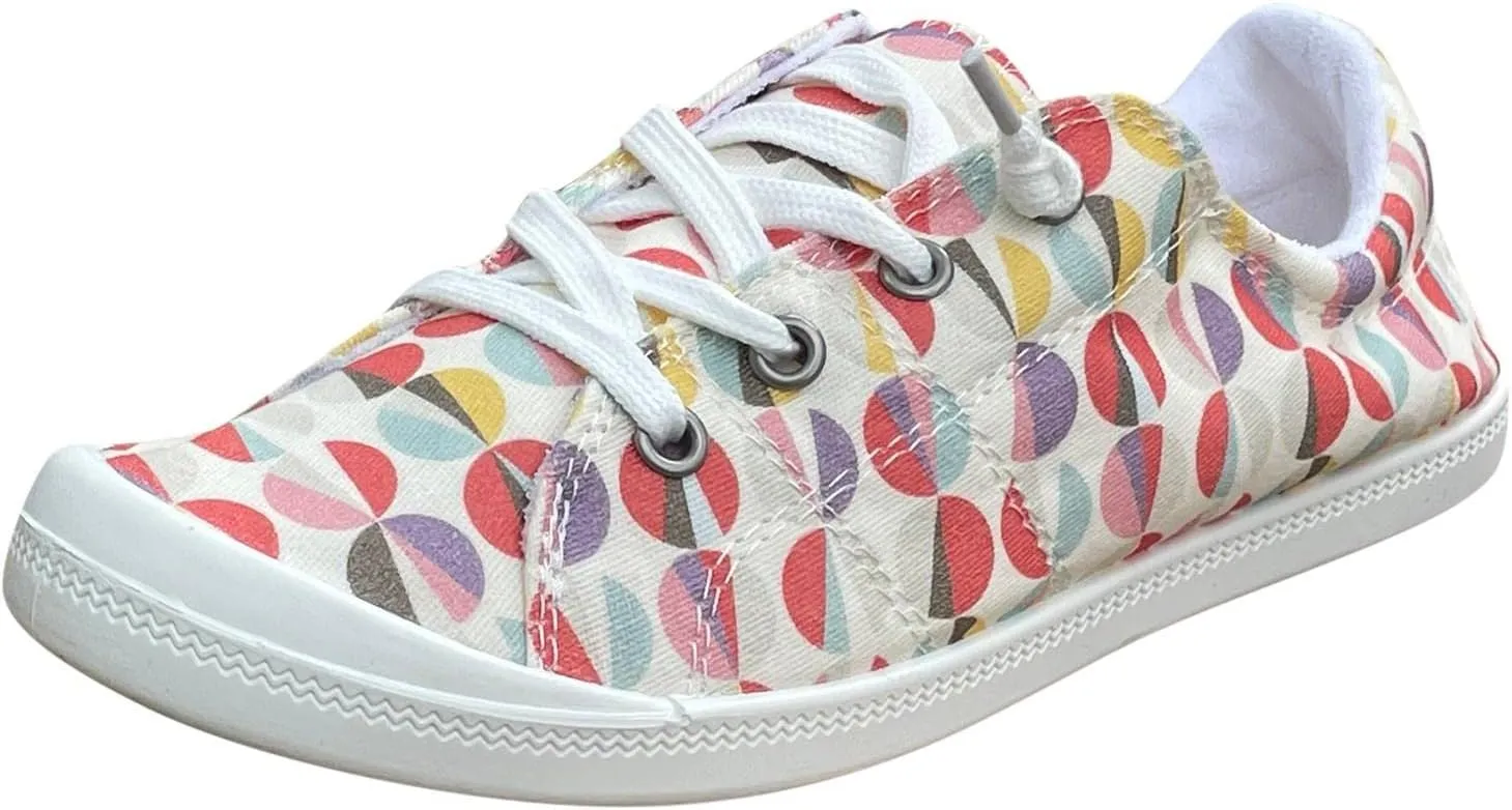 Women Fashion Casual Sneakers Canvas Lace-Up Loafers Lightweight Ladies Shoes Flat Soft Soled Comfortable Shoes Slip on Arch Support Wide Feet Toe Box Lightweight Indoor flip-Flops red J39-Yellow