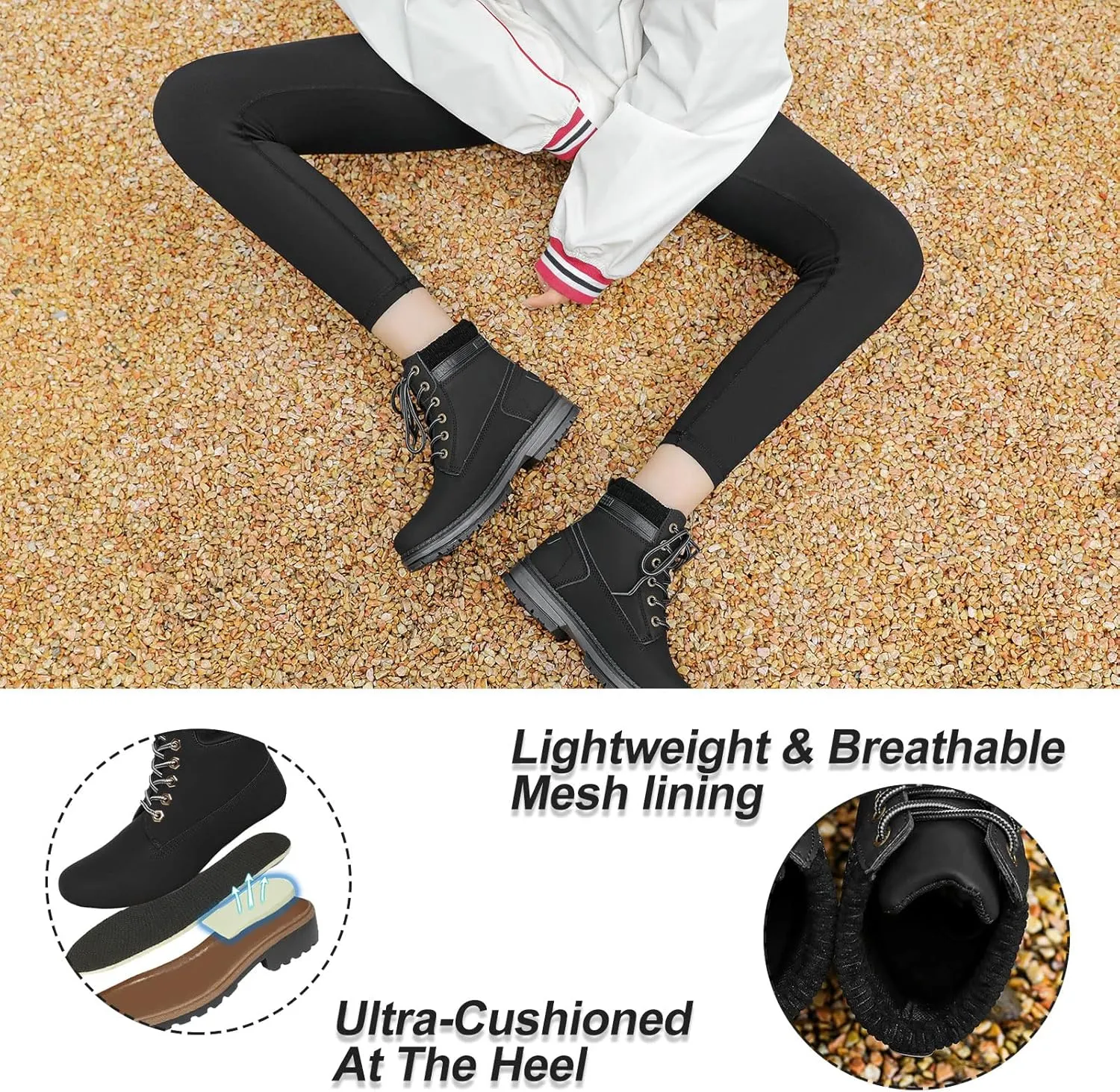 Women Work Boots - Waterproof Hiking Outdoor Lightweight Construction Composite Comfortable