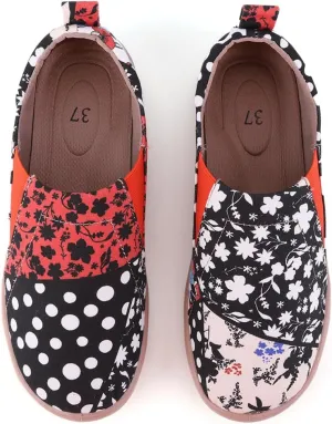 Women's Art Painted Canvas Loafers Slip On Sneaker with Orthopedic Arch Support Lightweight Travel Shoes Comfort Soft Casual Walking Shoes