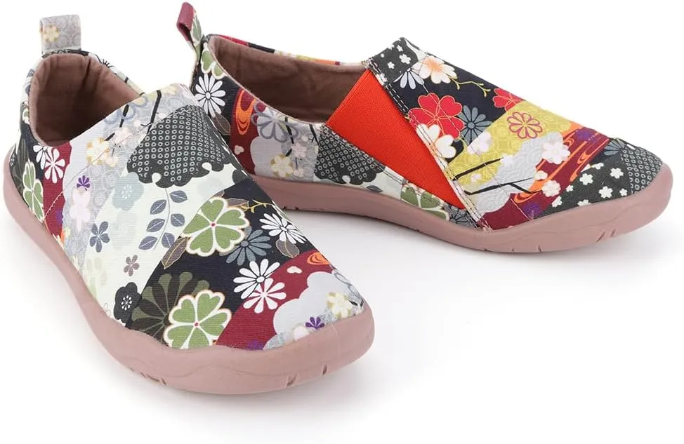 Women's Art Painted Canvas Loafers Slip On Sneaker with Orthopedic Arch Support Lightweight Travel Shoes Comfort Soft Casual Walking Shoes