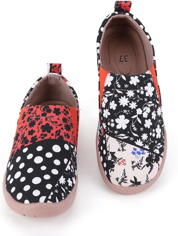 Women's Art Painted Canvas Loafers Slip On Sneaker with Orthopedic Arch Support Lightweight Travel Shoes Comfort Soft Casual Walking Shoes