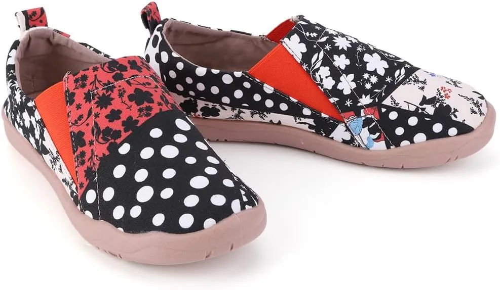 Women's Art Painted Canvas Loafers Slip On Sneaker with Orthopedic Arch Support Lightweight Travel Shoes Comfort Soft Casual Walking Shoes