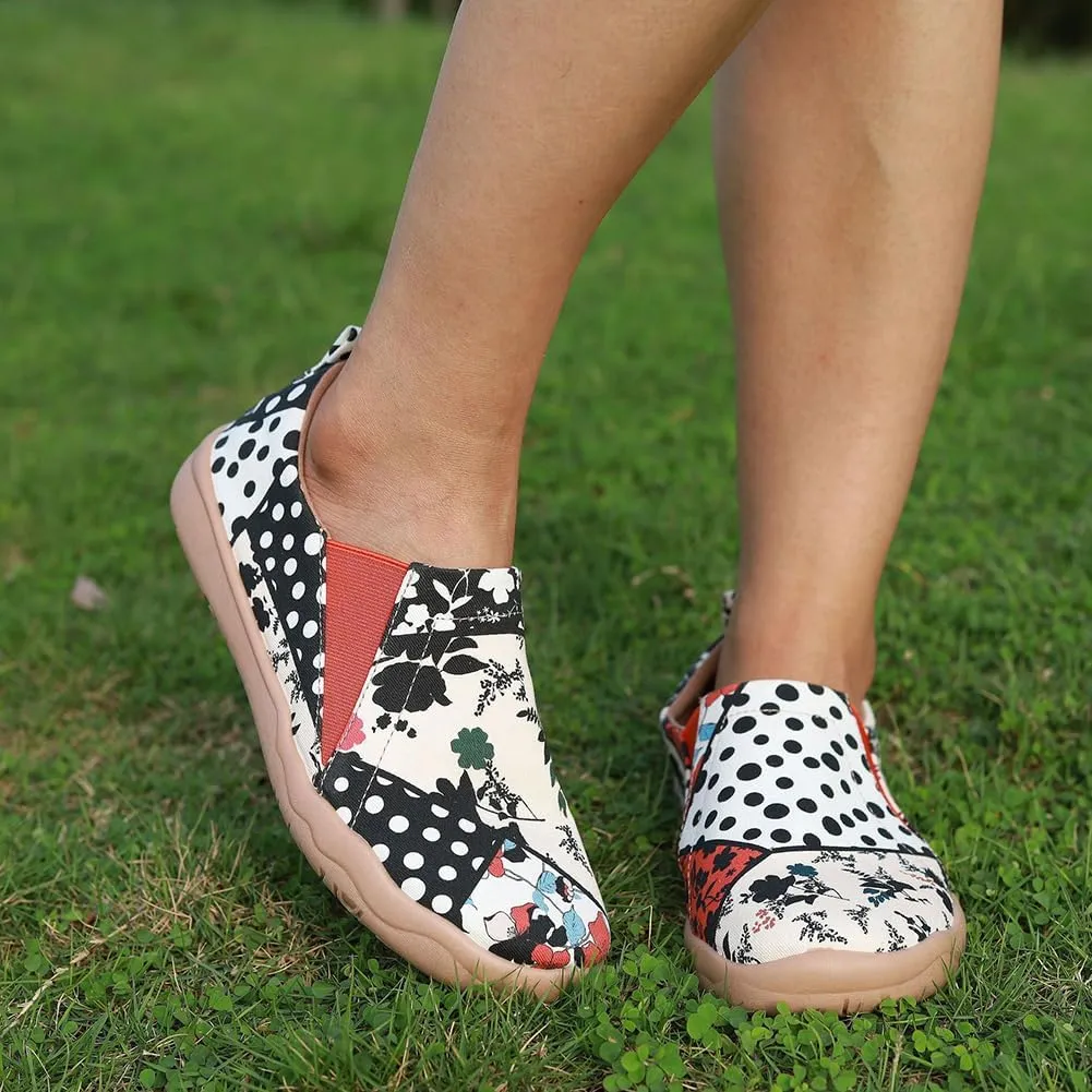 Women's Art Painted Canvas Loafers Slip On Sneaker with Orthopedic Arch Support Lightweight Travel Shoes Comfort Soft Casual Walking Shoes