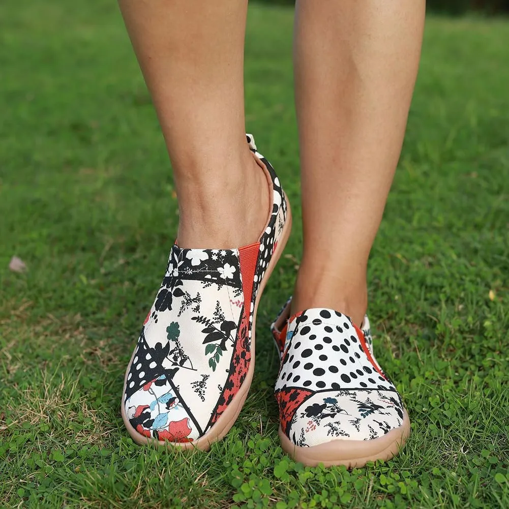 Women's Art Painted Canvas Loafers Slip On Sneaker with Orthopedic Arch Support Lightweight Travel Shoes Comfort Soft Casual Walking Shoes