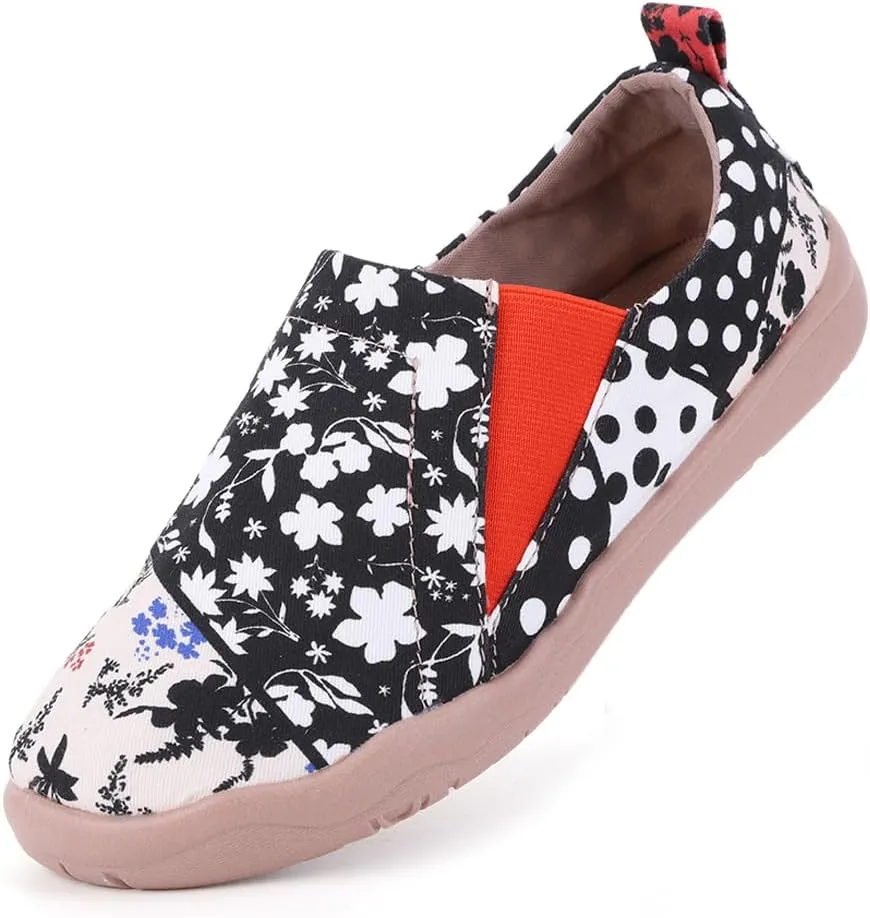 Women's Art Painted Canvas Loafers Slip On Sneaker with Orthopedic Arch Support Lightweight Travel Shoes Comfort Soft Casual Walking Shoes