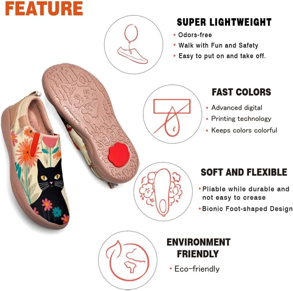 Women's Art Painted Travel Shoes Slip On Fashion Sneaker Lightweight Comfort Casual Leather Loafers