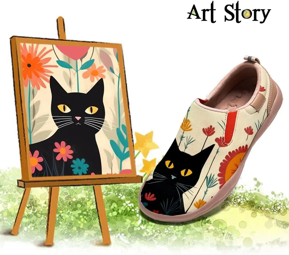 Women's Art Painted Travel Shoes Slip On Fashion Sneaker Lightweight Comfort Casual Leather Loafers
