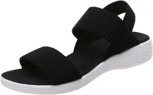 Women's Casual Platform Open Toe Wedge Sandals Ankle Strap Flat Walking Air Cushion Comfort Slippers
