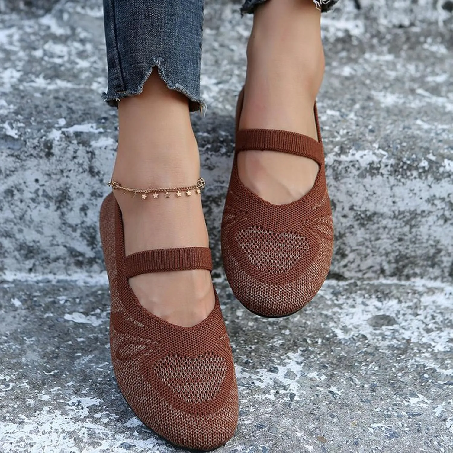 Women's Casual Slip On Shoes Breathable Comfortable Flat Loafers for Everyday Wear Lightweight Support Shoes Summer
