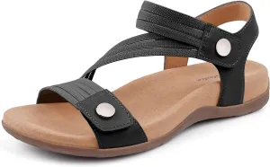 Women's Comfort Orthopedic Sandals with Arch Support Summer Walking Casual Flats Shoes