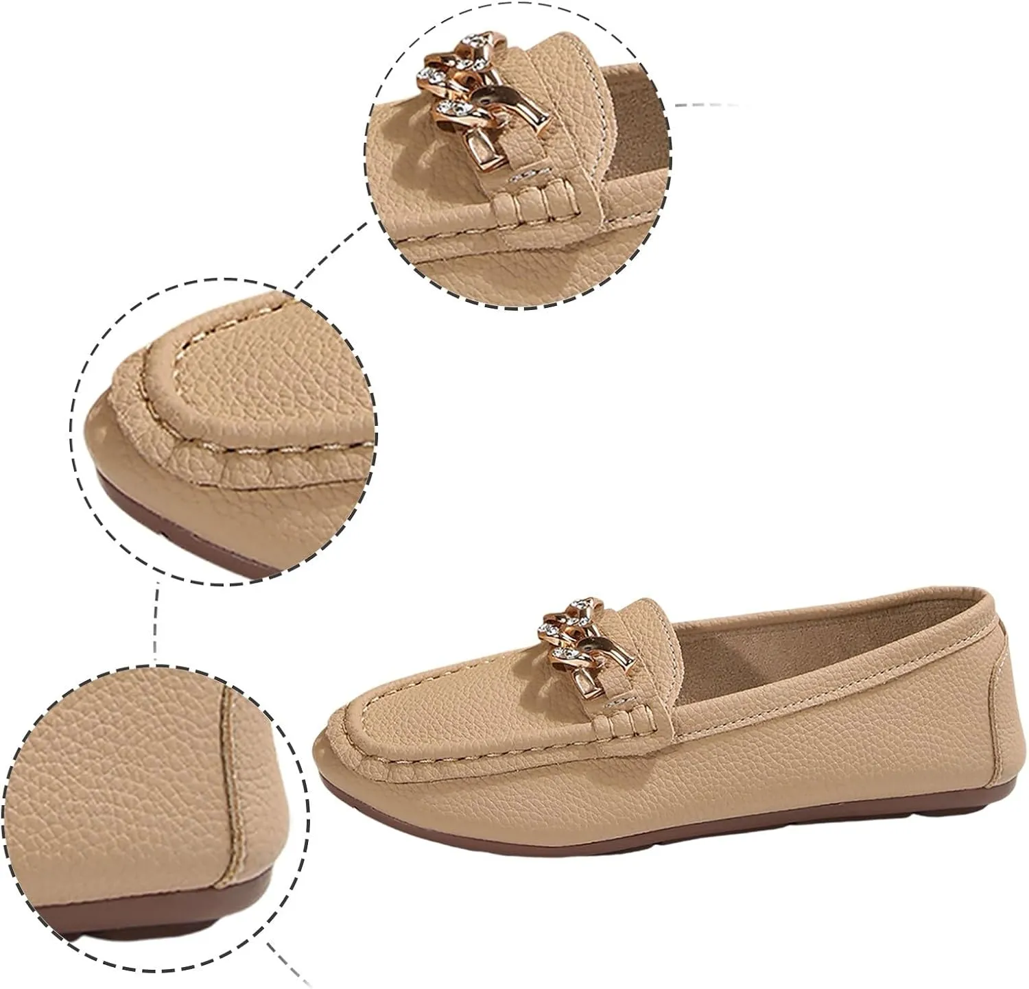Women's Comfortable Lightweight Leather Loafers Walking Shoes Cute Business Casual Formal Work Flat Shoes