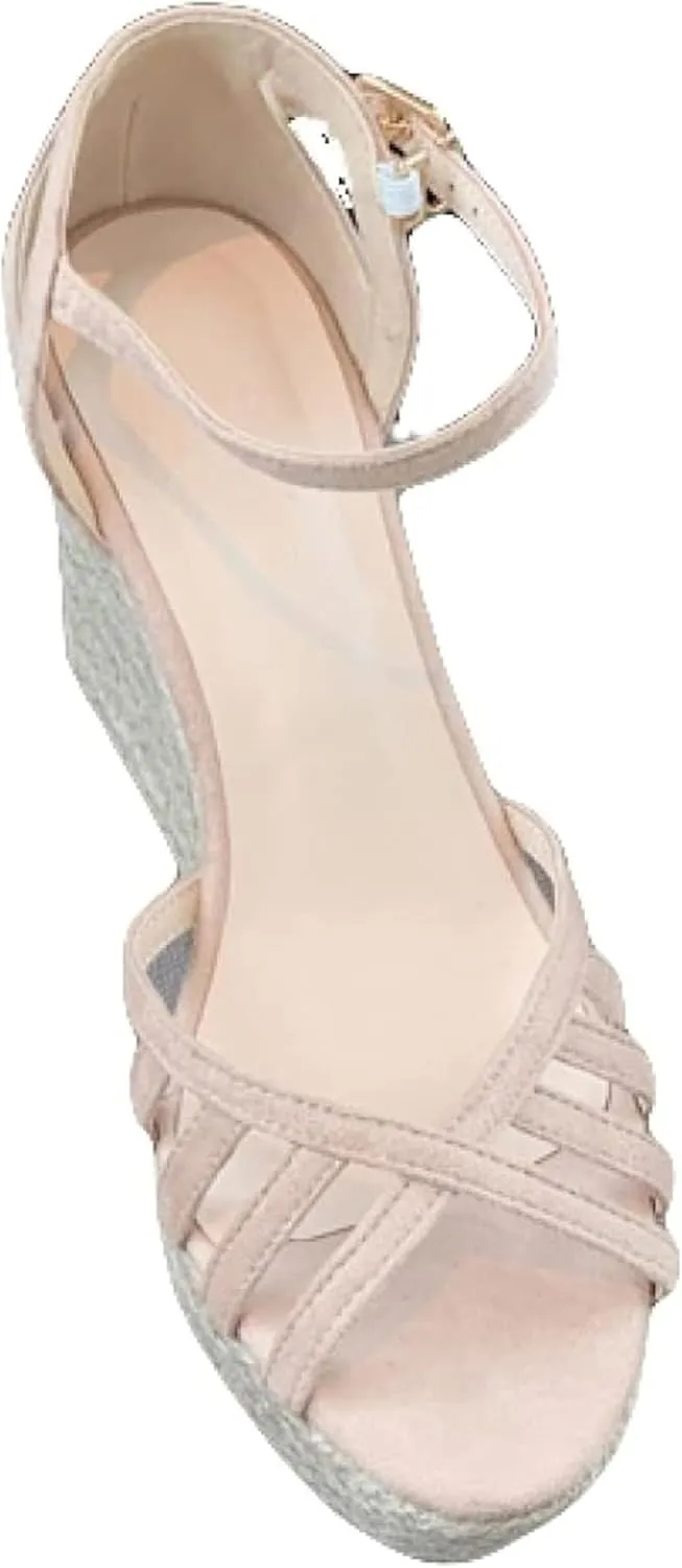 Women's Cute Lace up Wedge Sandals, Comfortable Ankle Lace up Platform Sandals, Casual Summer Canvas Shoes