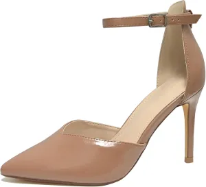 Women's High Heels Pumps Closed Toe Black Heels Dress Shoes for Women Pointed Toe Sexy Stiletto Pumps Ankle Strap 4 Inches Heels Pumps Shoes for Prom, Wedding and Daily Wear