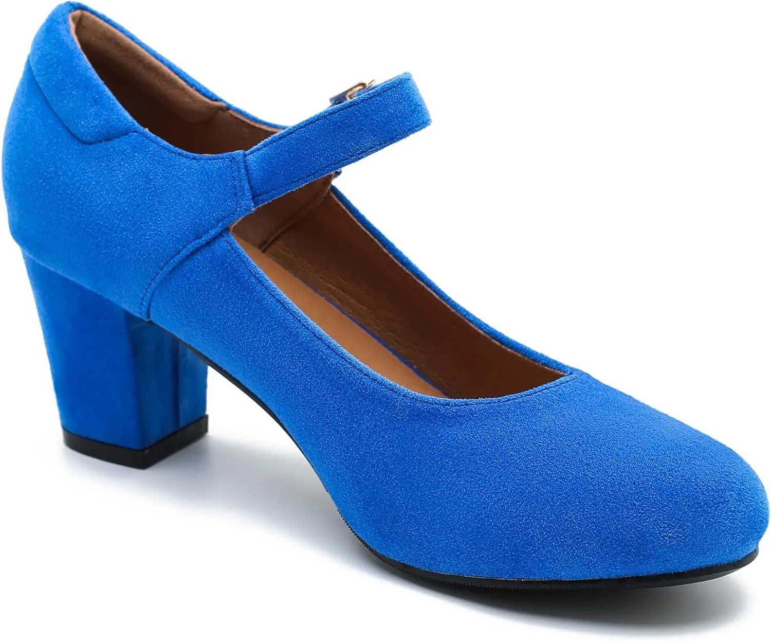 Women's Mary Jane Shoes Low Block Heel Ankle Strap Closed Round Toe Pumps Dress Wedding Office Work Church Shoes