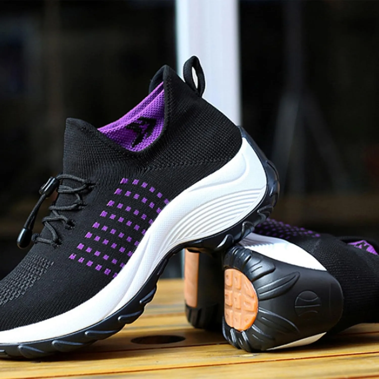 Womens Orthopedic Sneakers Breathable Walking Shoes with Arch Support Slip-on Trainers Orthotic Non Slip Sock Sneakers Comfortwear Ortho Stretch Cushion Shoes for Plantar Fasciitis