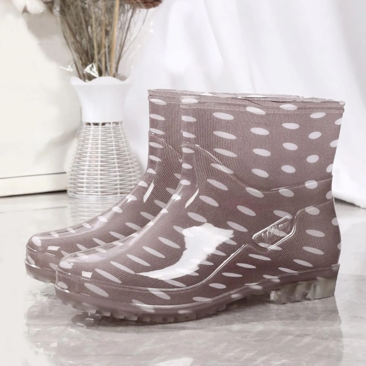 Women's Rain Boots - Waterproof, Mid Calf, Lightweight, Cute Booties - One Size (US 8)