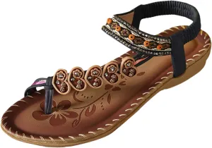 Womens Sandals 2025 Arch Support Summer Beach Sandals Comfort Walking Shoes Bohemian Flip Flops