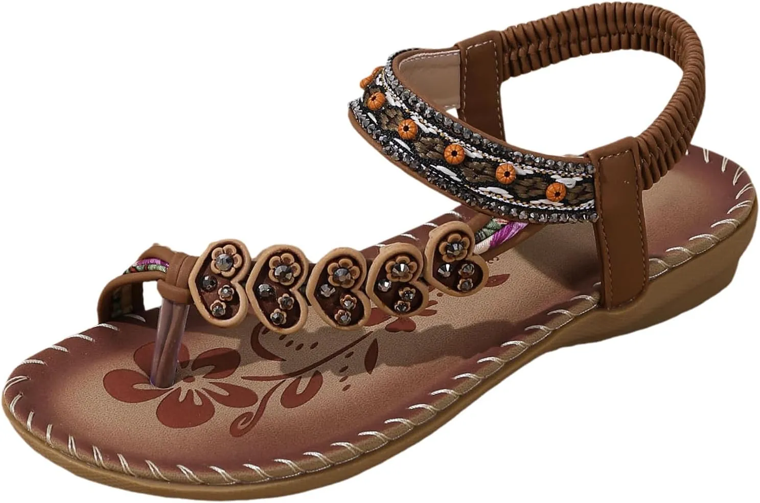 Womens Sandals 2025 Arch Support Summer Beach Sandals Comfort Walking Shoes Bohemian Flip Flops