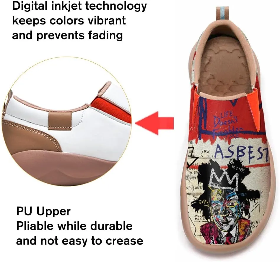 Women's Slip-on Loafers Art Painted Walking Shoes Lightweight Comfort Fashion Leather Travel Sneakers