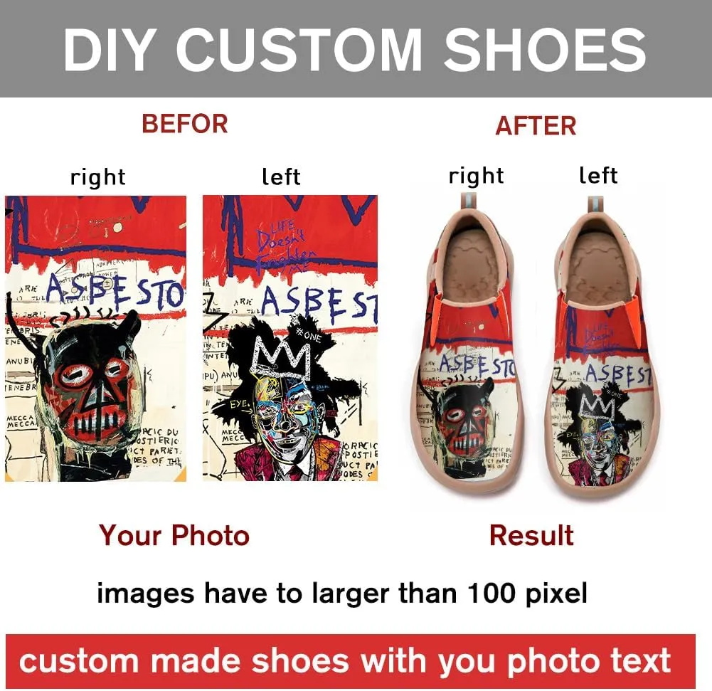 Women's Slip-on Loafers Art Painted Walking Shoes Lightweight Comfort Fashion Leather Travel Sneakers