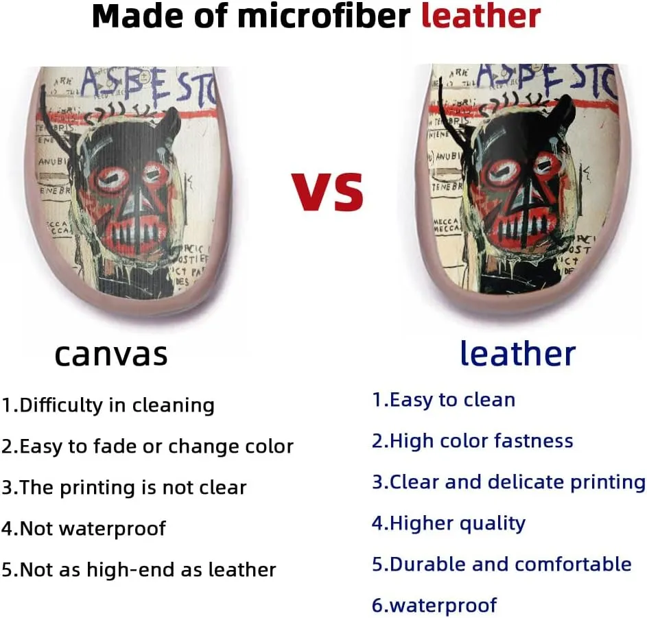 Women's Slip-on Loafers Art Painted Walking Shoes Lightweight Comfort Fashion Leather Travel Sneakers
