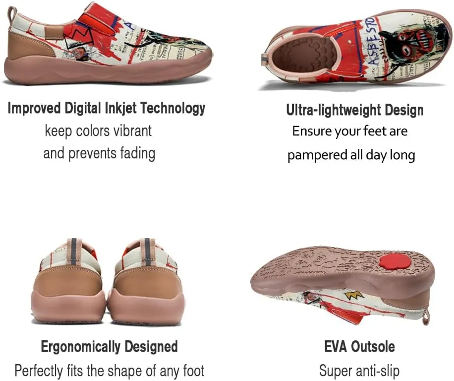 Women's Slip-on Loafers Art Painted Walking Shoes Lightweight Comfort Fashion Leather Travel Sneakers
