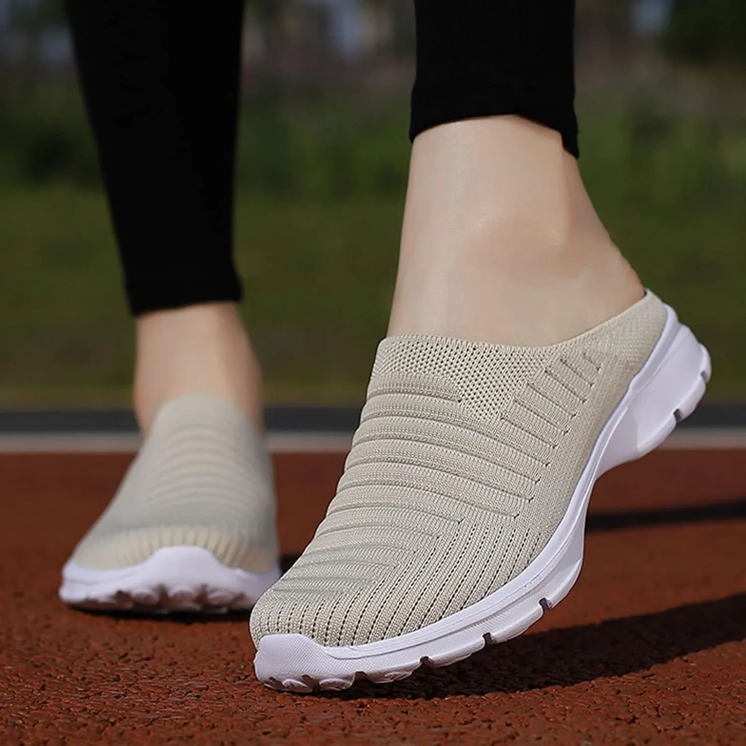 Women's Slip-on Mule Sneakers Lightweight Womens Running Shoes Lightweight Casual Shoes for Fall Black Platform Sneaker Platform Tennis Shoe Loafers Casual Slip On
