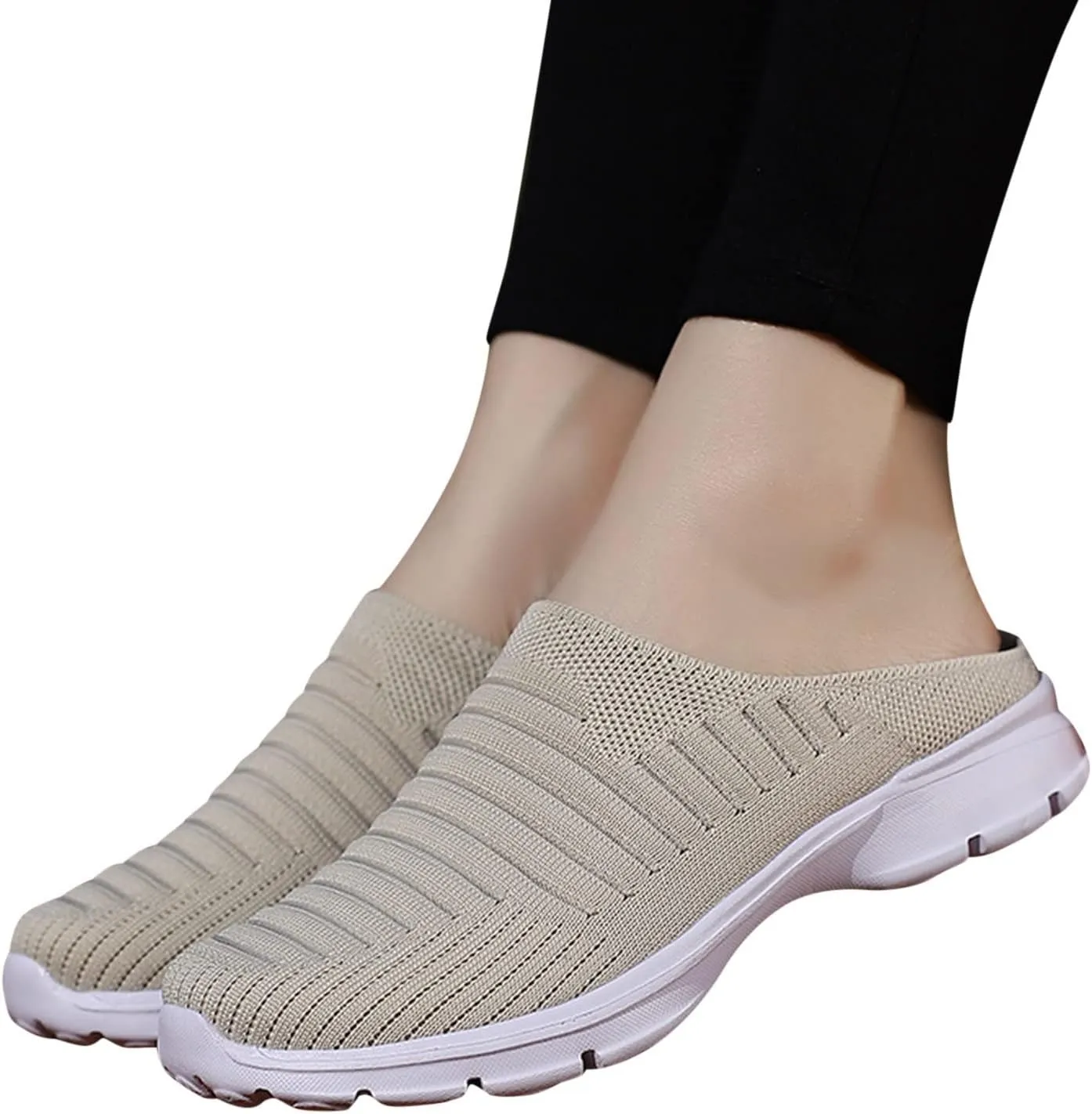 Women's Slip-on Mule Sneakers Lightweight Womens Running Shoes Lightweight Casual Shoes for Fall Black Platform Sneaker Platform Tennis Shoe Loafers Casual Slip On