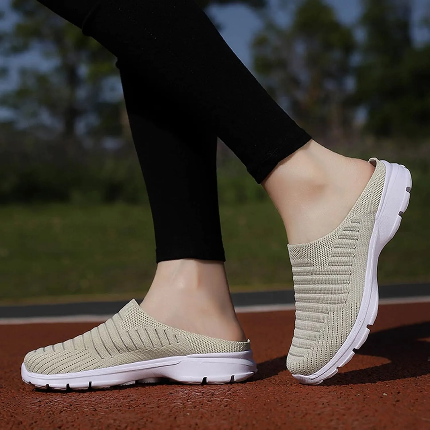 Women's Slip-on Mule Sneakers Lightweight Womens Running Shoes Lightweight Casual Shoes for Fall Black Platform Sneaker Platform Tennis Shoe Loafers Casual Slip On