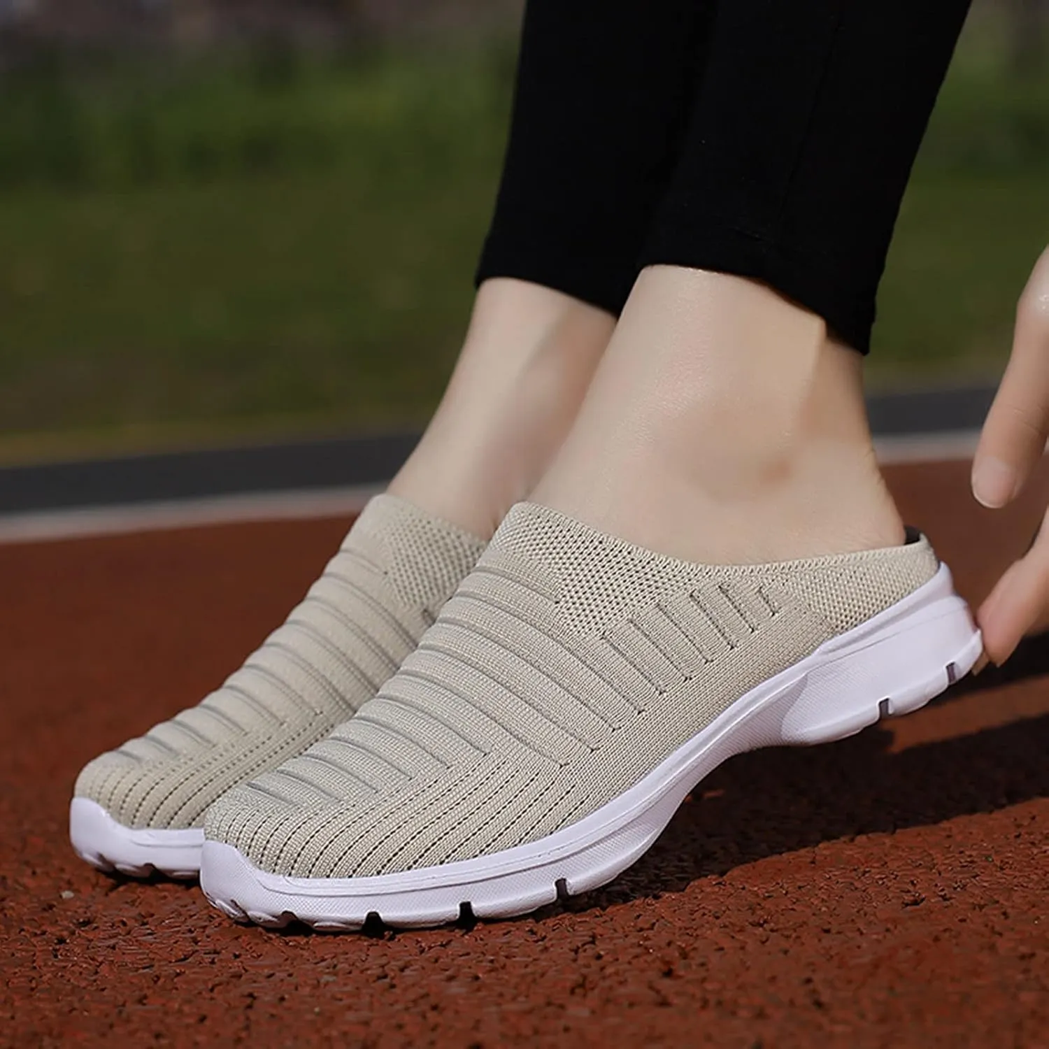 Women's Slip-on Mule Sneakers Lightweight Womens Running Shoes Lightweight Casual Shoes for Fall Black Platform Sneaker Platform Tennis Shoe Loafers Casual Slip On