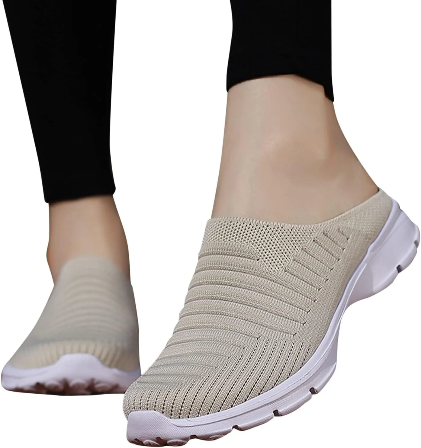 Women's Slip-on Mule Sneakers Lightweight Womens Running Shoes Lightweight Casual Shoes for Fall Black Platform Sneaker Platform Tennis Shoe Loafers Casual Slip On