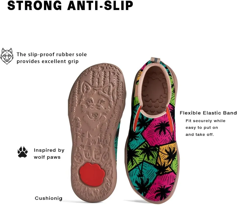 Women's Slip On Sneakers Casual Loafers Leather Art Painted Comfort Soft Walking Travel Shoes