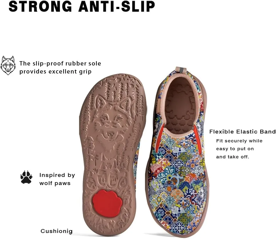 Women's Slip On Sneakers Casual Loafers Leather Art Painted Comfort Soft Walking Travel Shoes