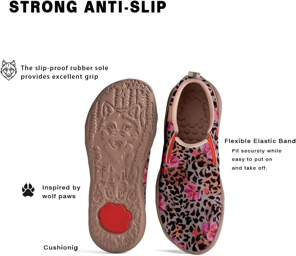Women's Slip On Sneakers Casual Loafers Leather Art Painted Comfort Soft Walking Travel Shoes