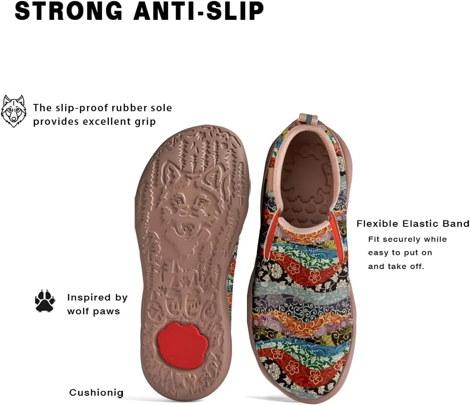 Women's Slip On Sneakers Casual Loafers Leather Art Painted Comfort Soft Walking Travel Shoes