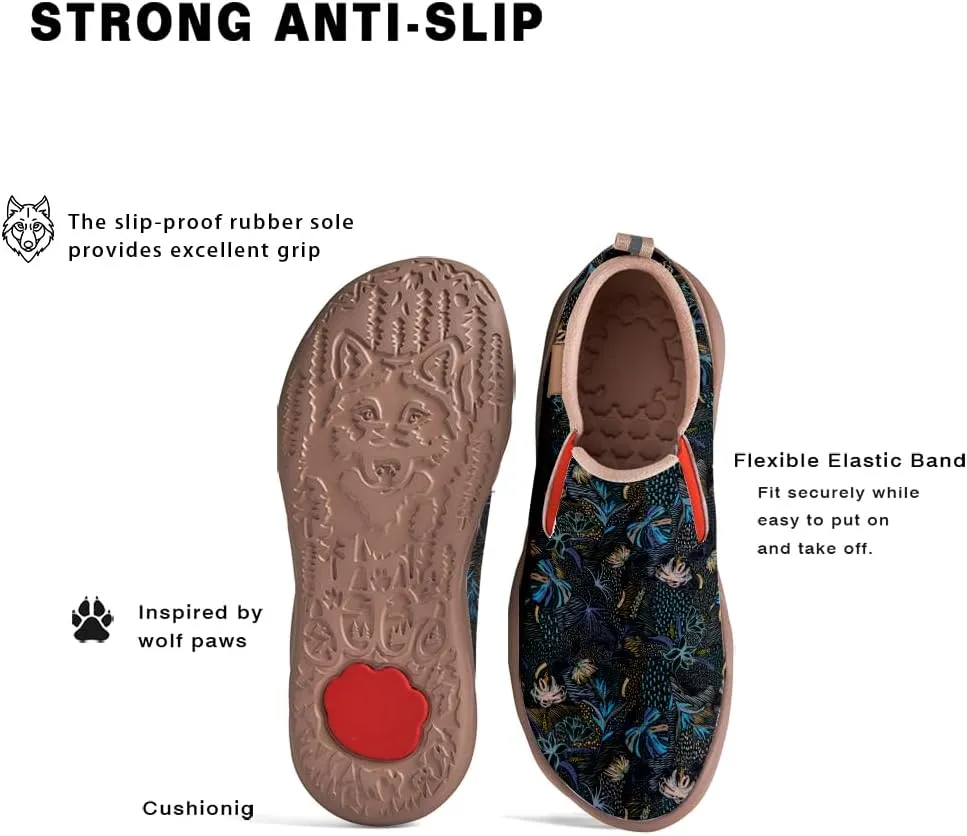Women's Slip On Sneakers Casual Loafers Leather Art Painted Comfort Soft Walking Travel Shoes
