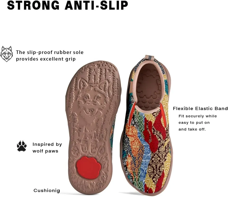 Women's Slip On Sneakers Casual Loafers Leather Art Painted Comfort Soft Walking Travel Shoes