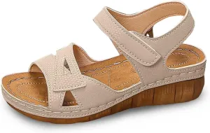 Women's Summer Fashion Leather Sandals Breathable Comfortable Lightweight Shoes Sandal Low Heel