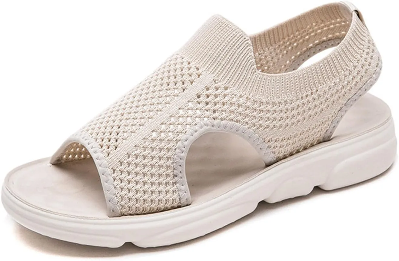 Women's Summer Slide Sandals Comfortable Lightweight Orthopedic Footbed Casual Walking Shoes for Outdoor Beach