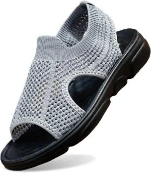 Women's Summer Slide Sandals Comfortable Lightweight Orthopedic Footbed Casual Walking Shoes for Outdoor Beach