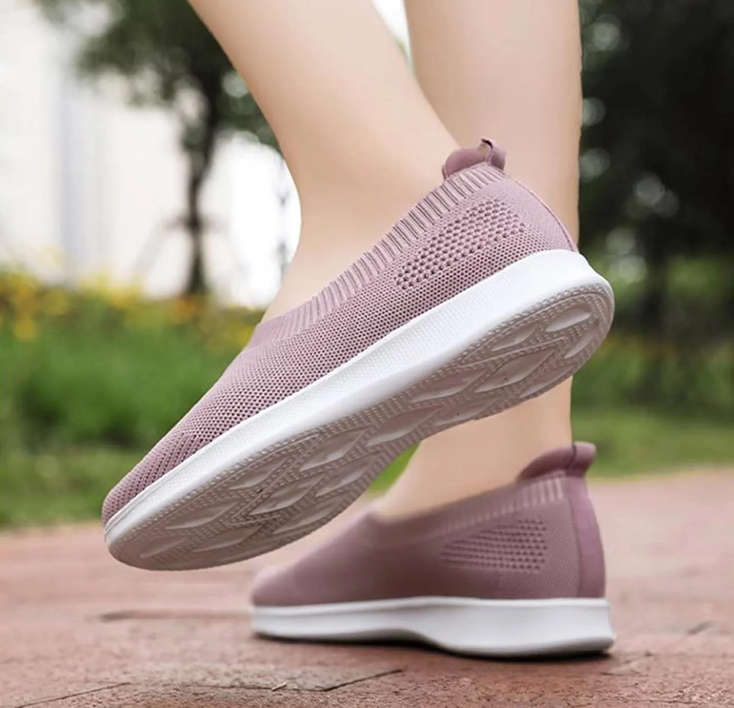 Womens Summer Walking Shoes Breathable Mesh Knit Sock Sneakers Lightweight Slip on Athletic Comfort Casual Tennis Sneakers for Gym Running Work Canvas Shoes