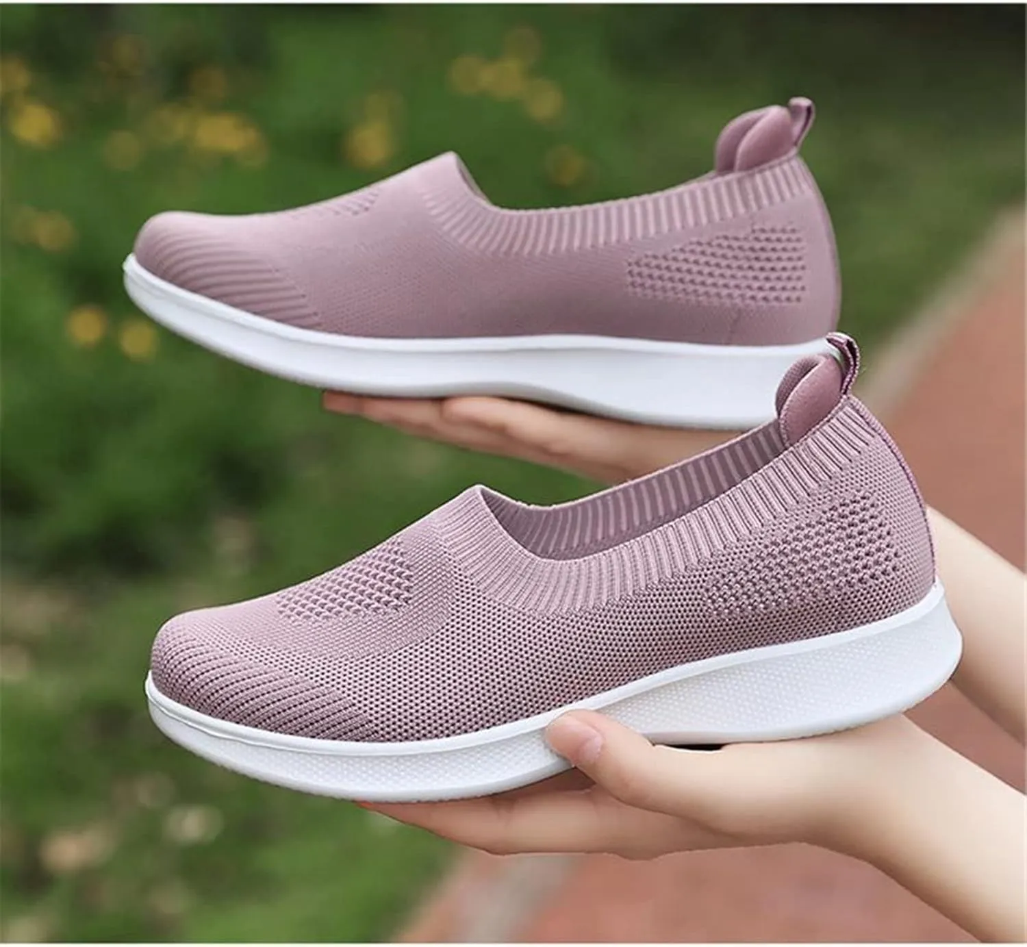 Womens Summer Walking Shoes Breathable Mesh Knit Sock Sneakers Lightweight Slip on Athletic Comfort Casual Tennis Sneakers for Gym Running Work Canvas Shoes