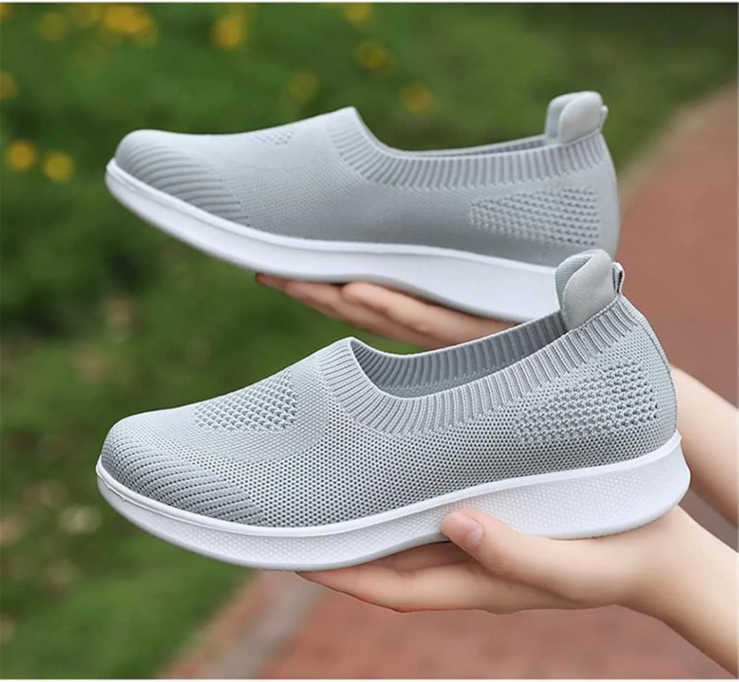 Womens Summer Walking Shoes Breathable Mesh Knit Sock Sneakers Lightweight Slip on Athletic Comfort Casual Tennis Sneakers for Gym Running Work Canvas Shoes
