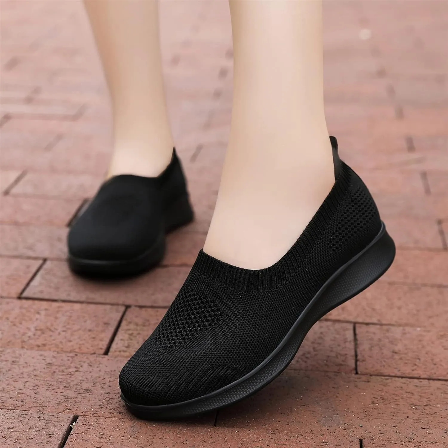 Womens Summer Walking Shoes Breathable Mesh Knit Sock Sneakers Lightweight Slip on Athletic Comfort Casual Tennis Sneakers for Gym Running Work Canvas Shoes