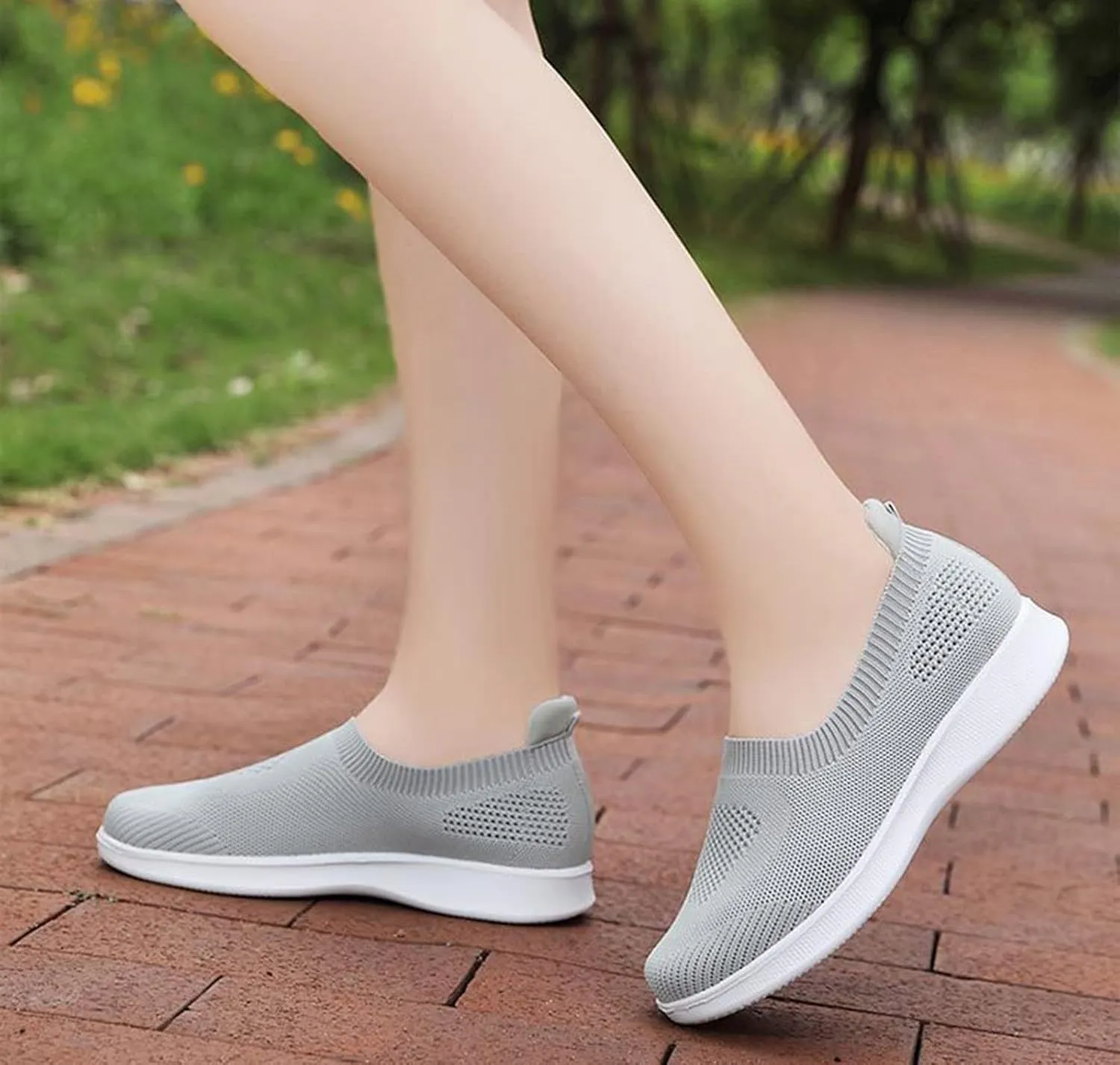 Womens Summer Walking Shoes Breathable Mesh Knit Sock Sneakers Lightweight Slip on Athletic Comfort Casual Tennis Sneakers for Gym Running Work Canvas Shoes