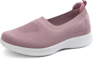 Womens Summer Walking Shoes Breathable Mesh Knit Sock Sneakers Lightweight Slip on Athletic Comfort Casual Tennis Sneakers for Gym Running Work Canvas Shoes